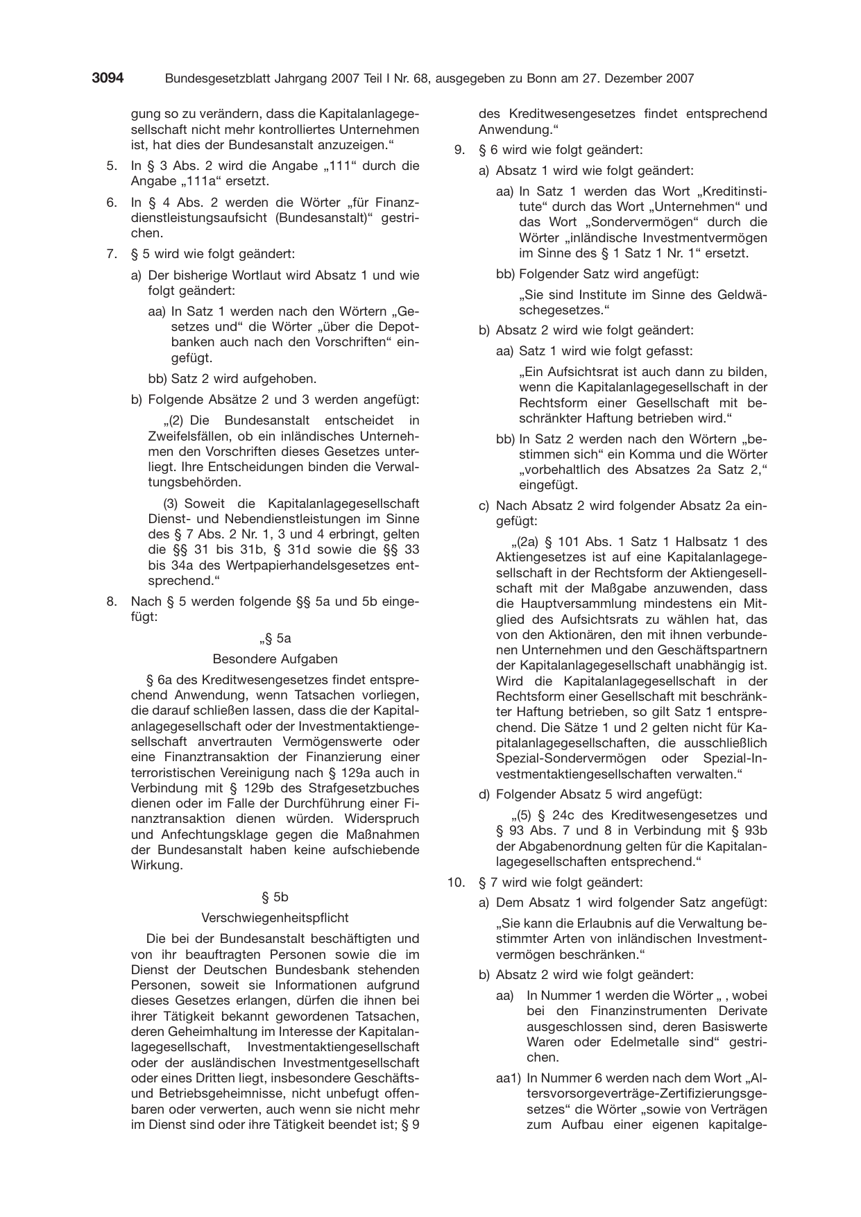 BGBl. 2007, Seite 3094 — Originalseite als Abbildung
