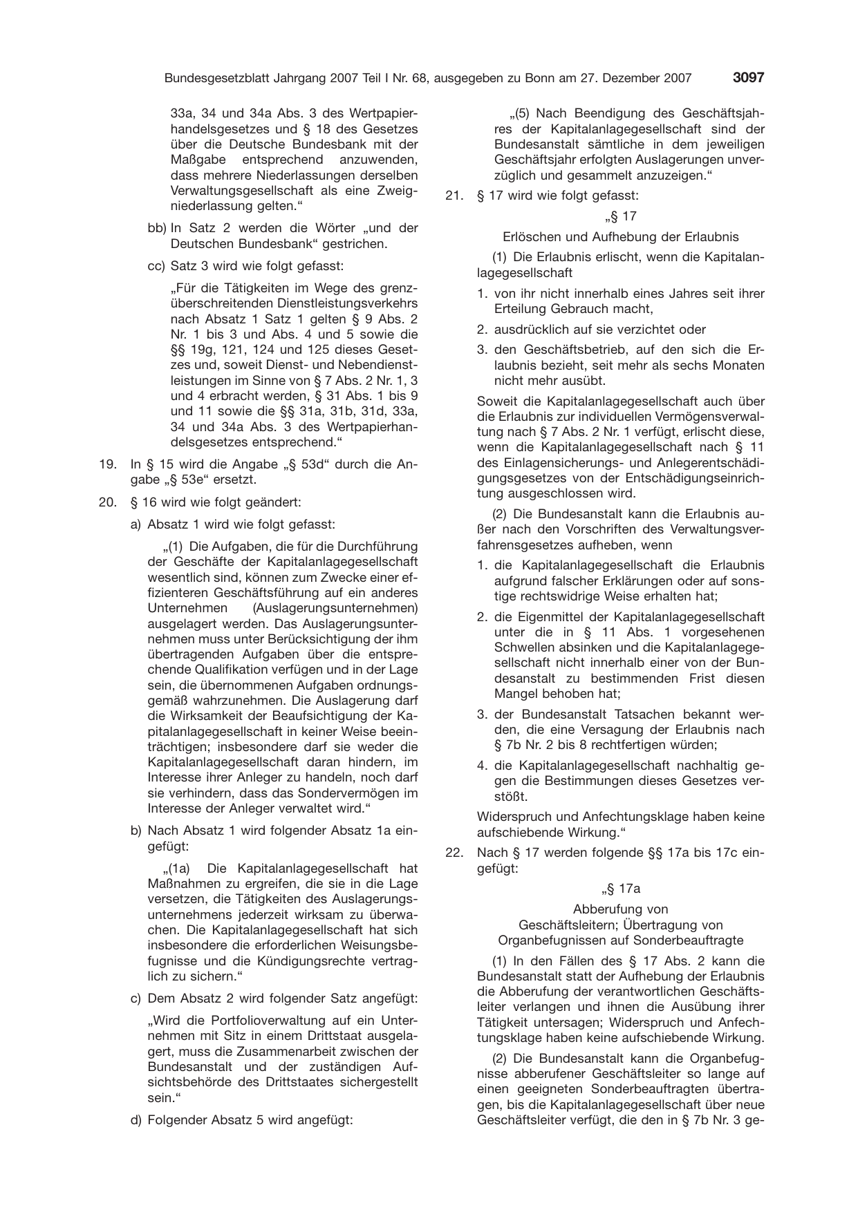 BGBl. 2007, Seite 3097 — Originalseite als Abbildung
