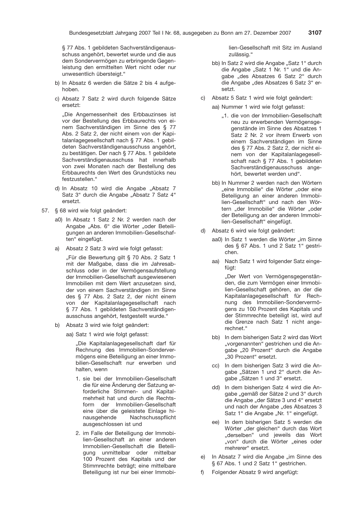 BGBl. 2007, Seite 3107 — Originalseite als Abbildung