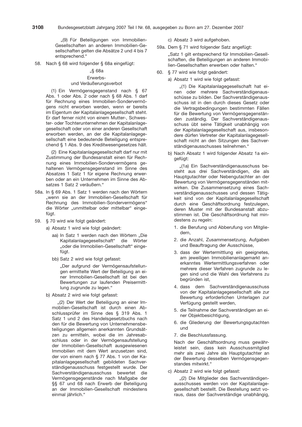 BGBl. 2007, Seite 3108 — Originalseite als Abbildung