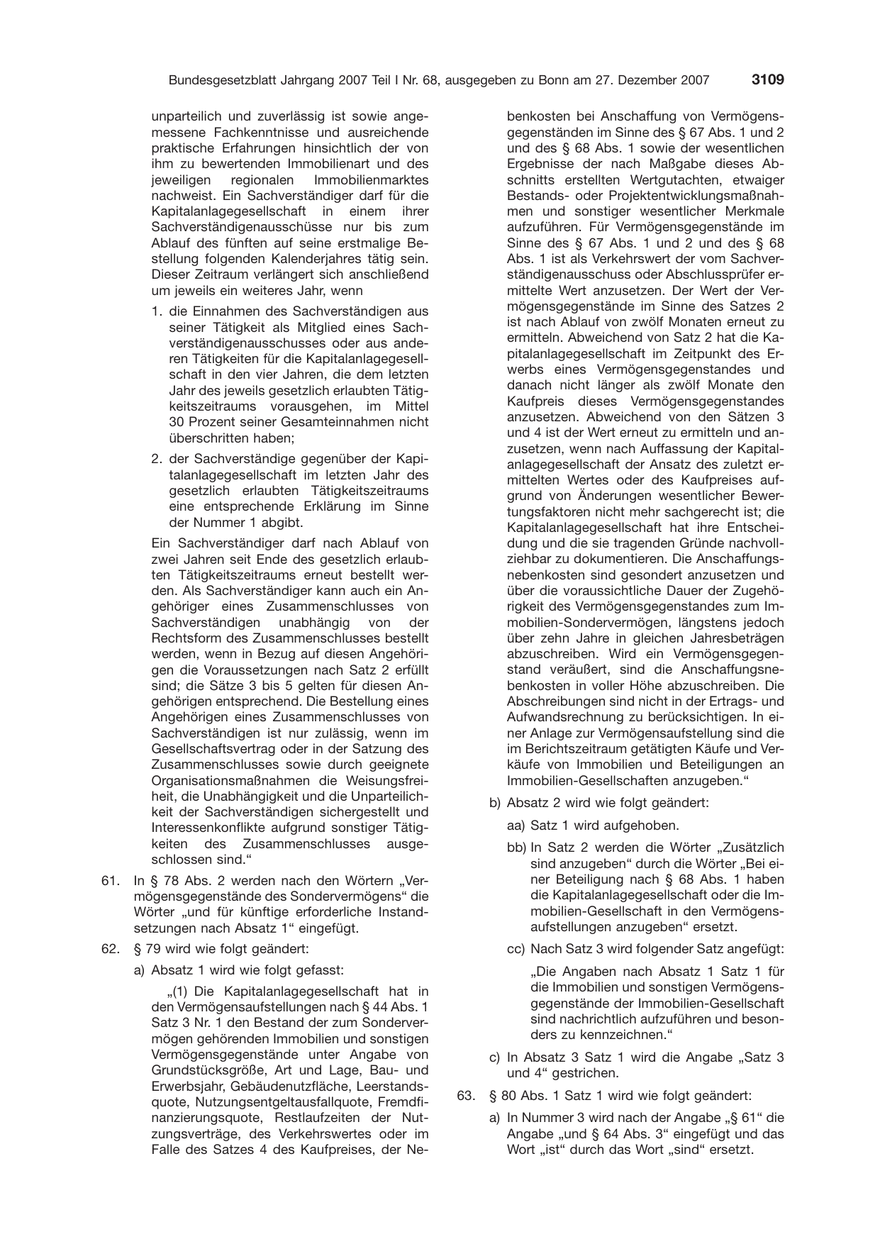BGBl. 2007, Seite 3109 — Originalseite als Abbildung