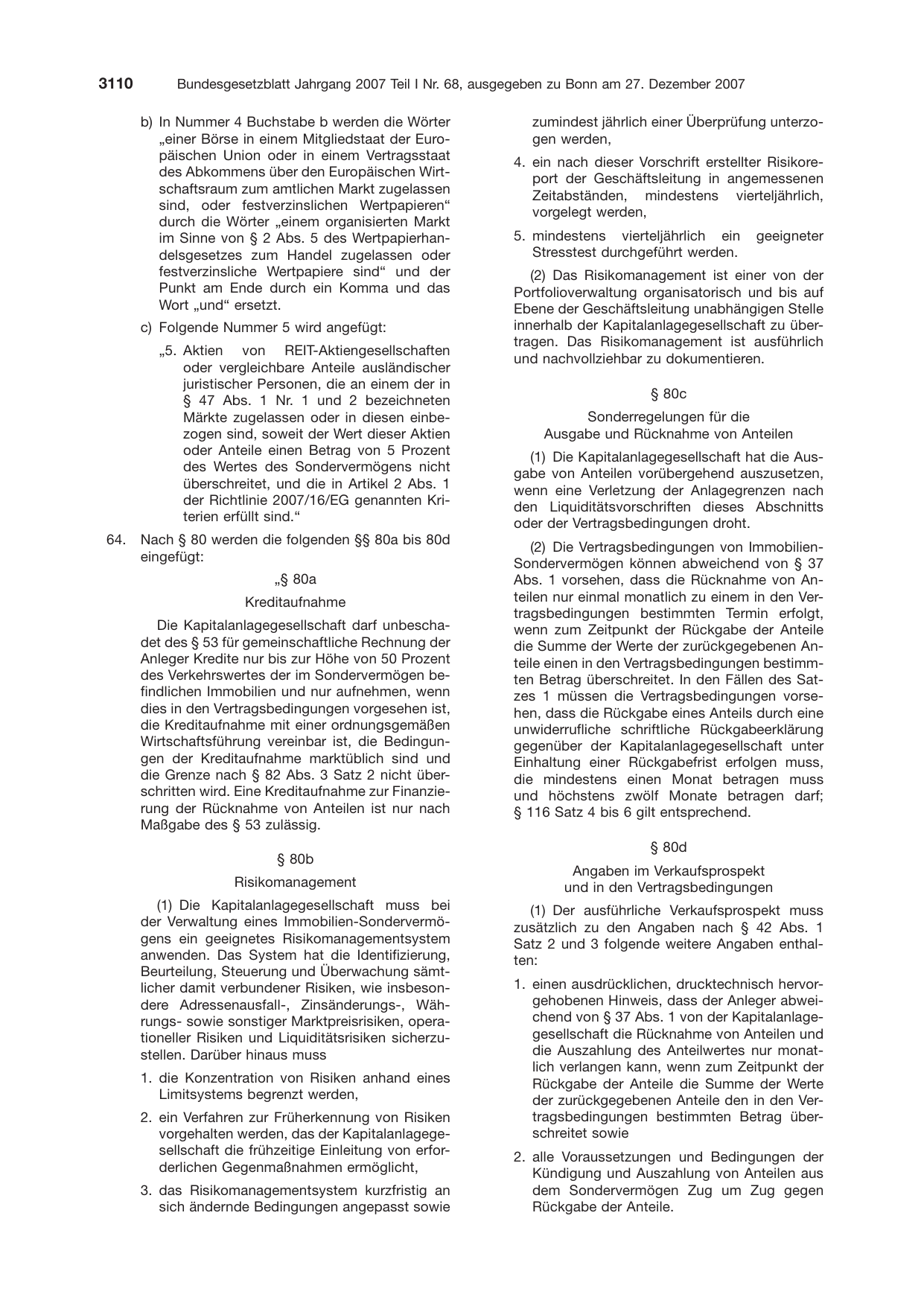 BGBl. 2007, Seite 3110 — Originalseite als Abbildung
