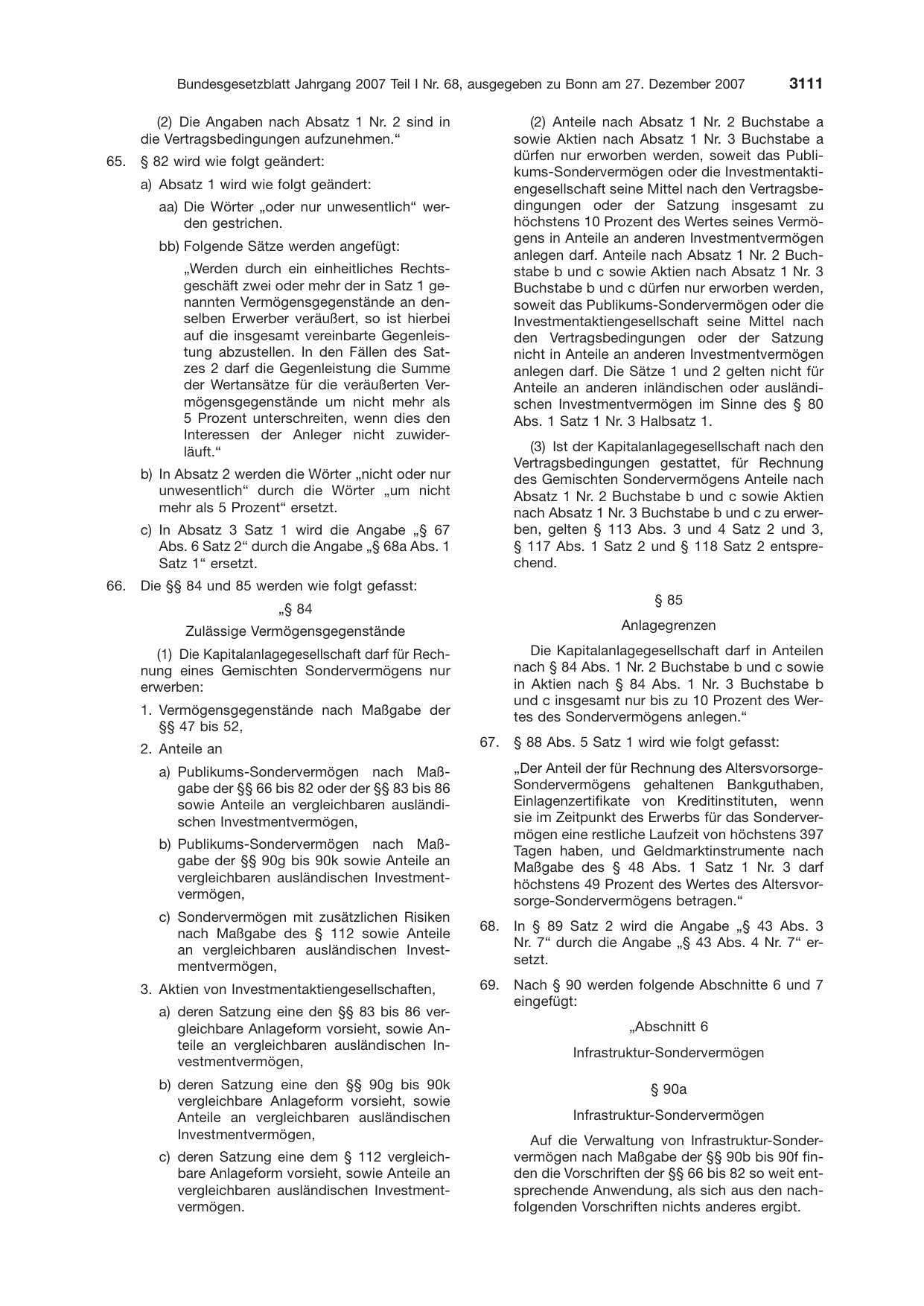 BGBl. 2007, Seite 3111 — Originalseite als Abbildung