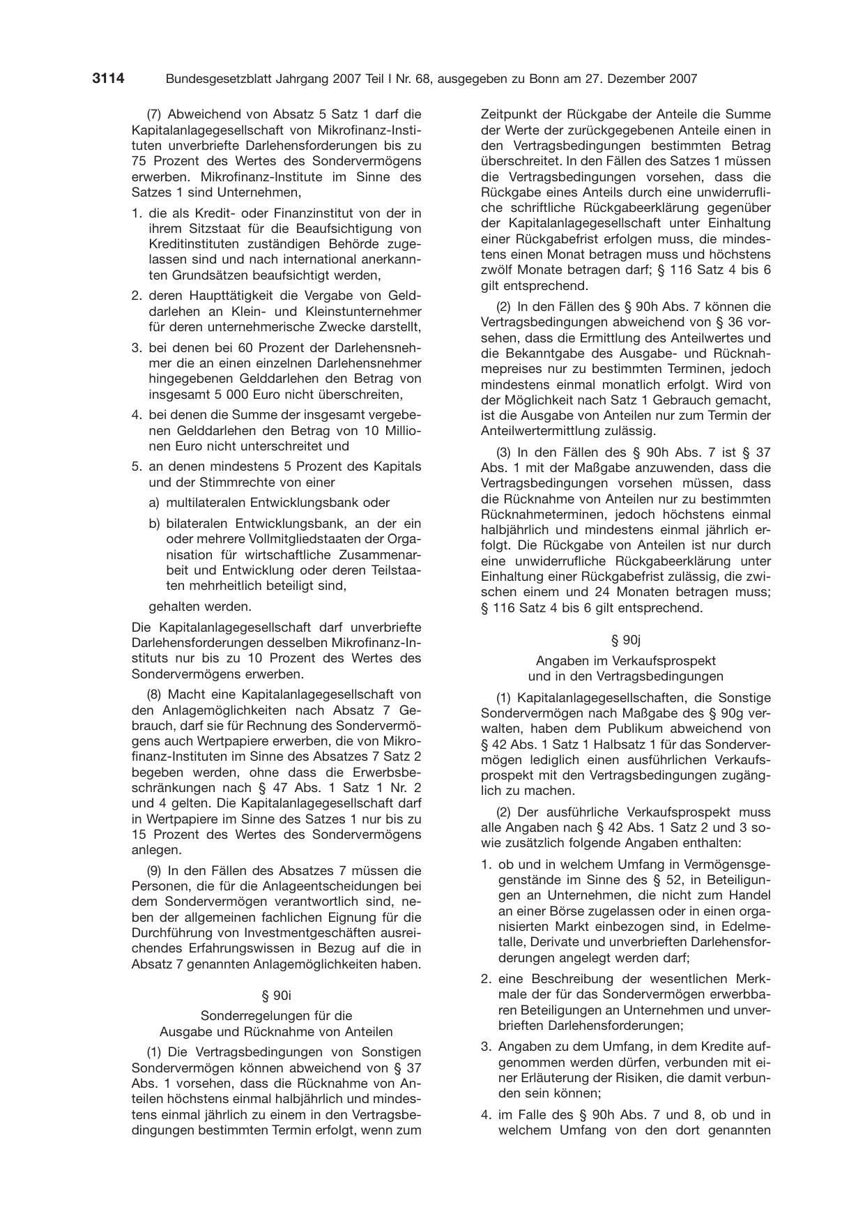 BGBl. 2007, Seite 3114 — Originalseite als Abbildung