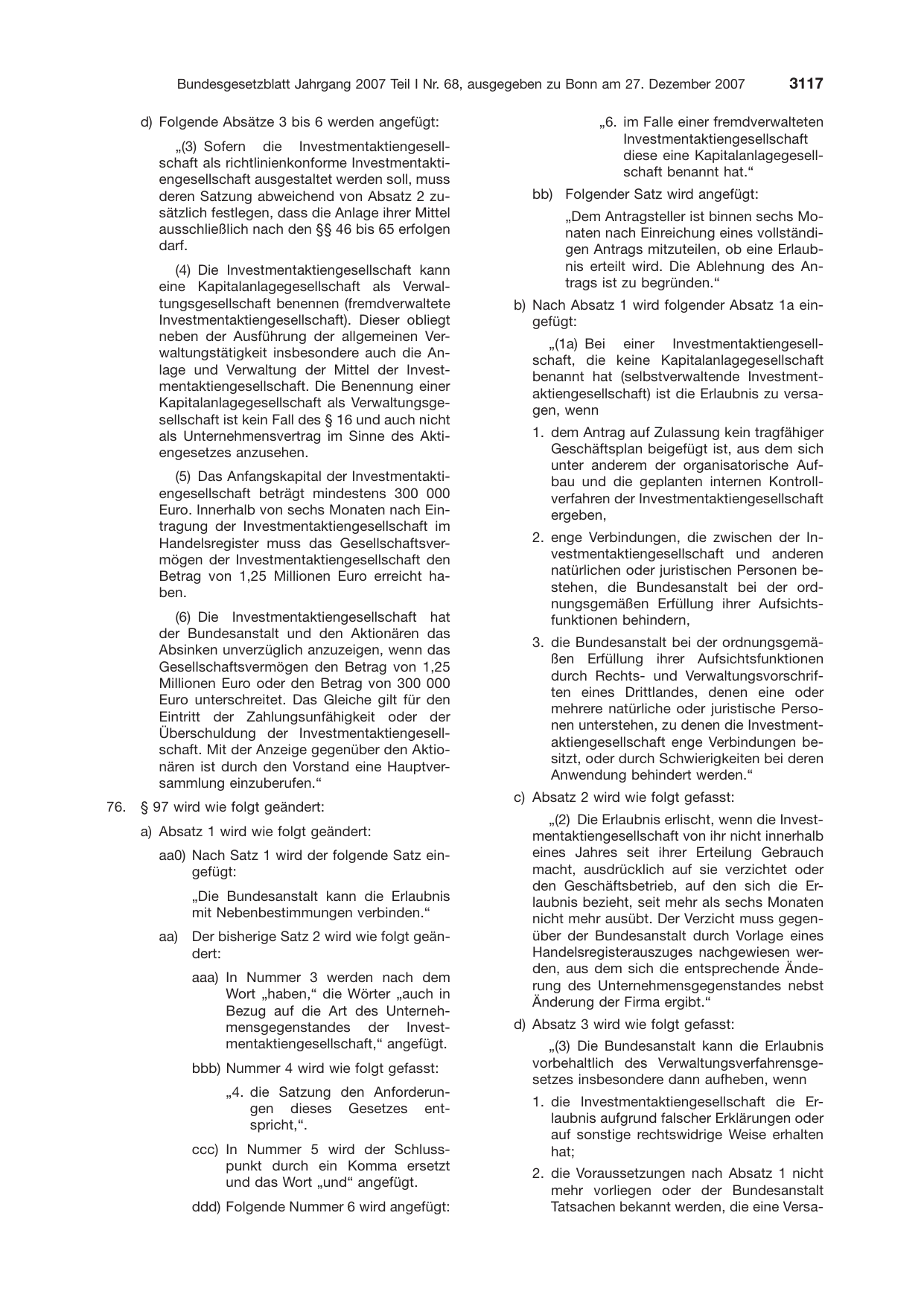 BGBl. 2007, Seite 3117 — Originalseite als Abbildung