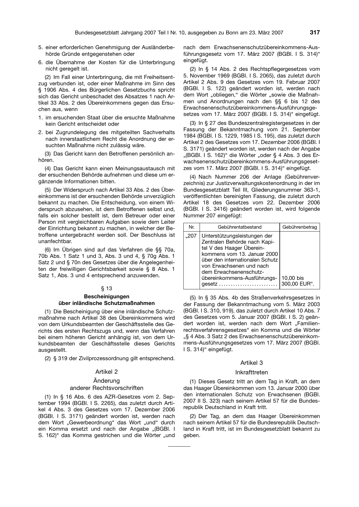 BGBl. 2007, Seite 317 — Originalseite als Abbildung