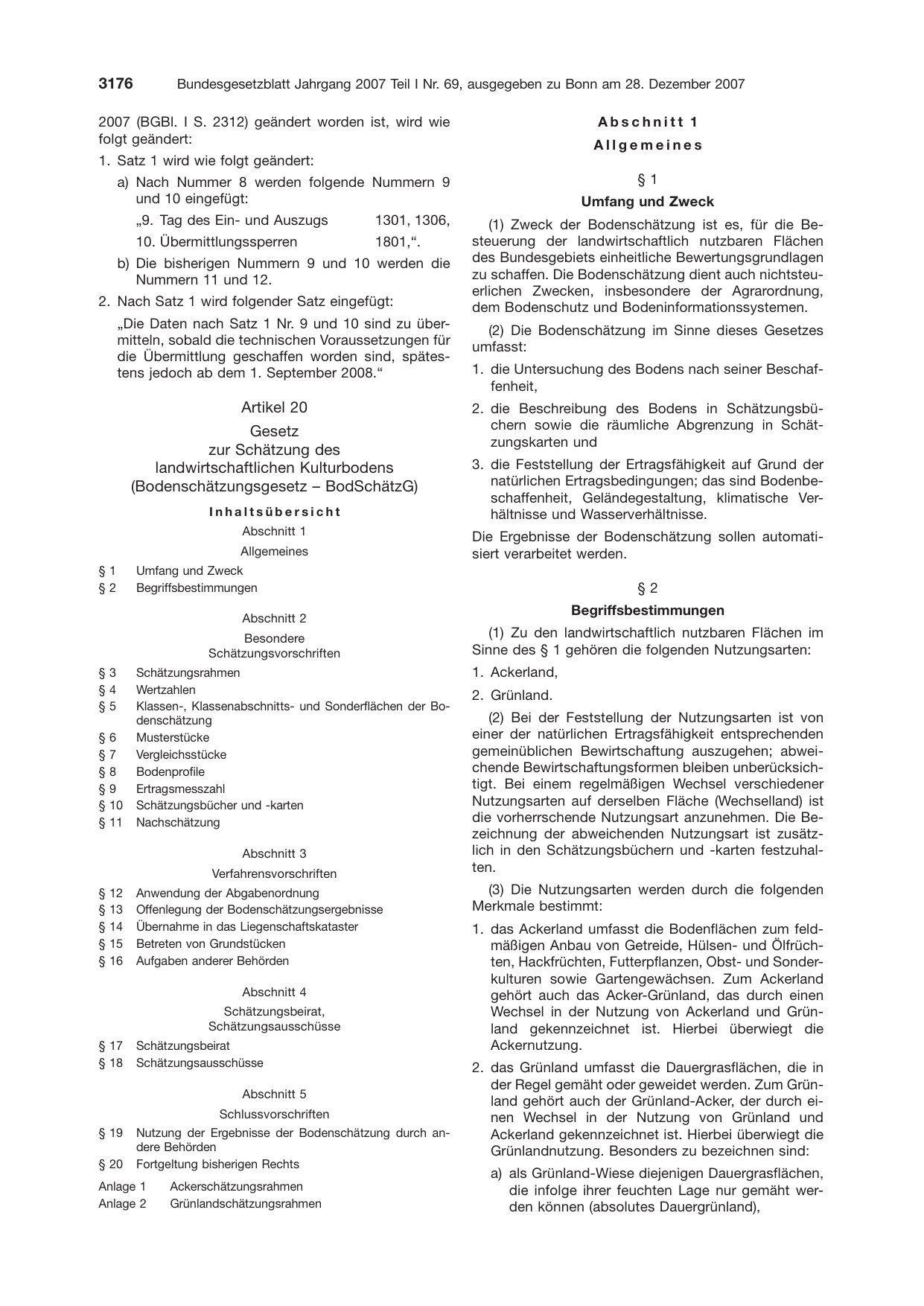 BGBl. 2007, Seite 3176 — Originalseite als Abbildung