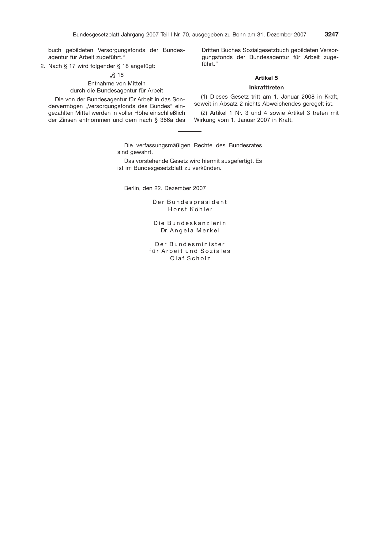 BGBl. 2007, Seite 3247 — Originalseite als Abbildung