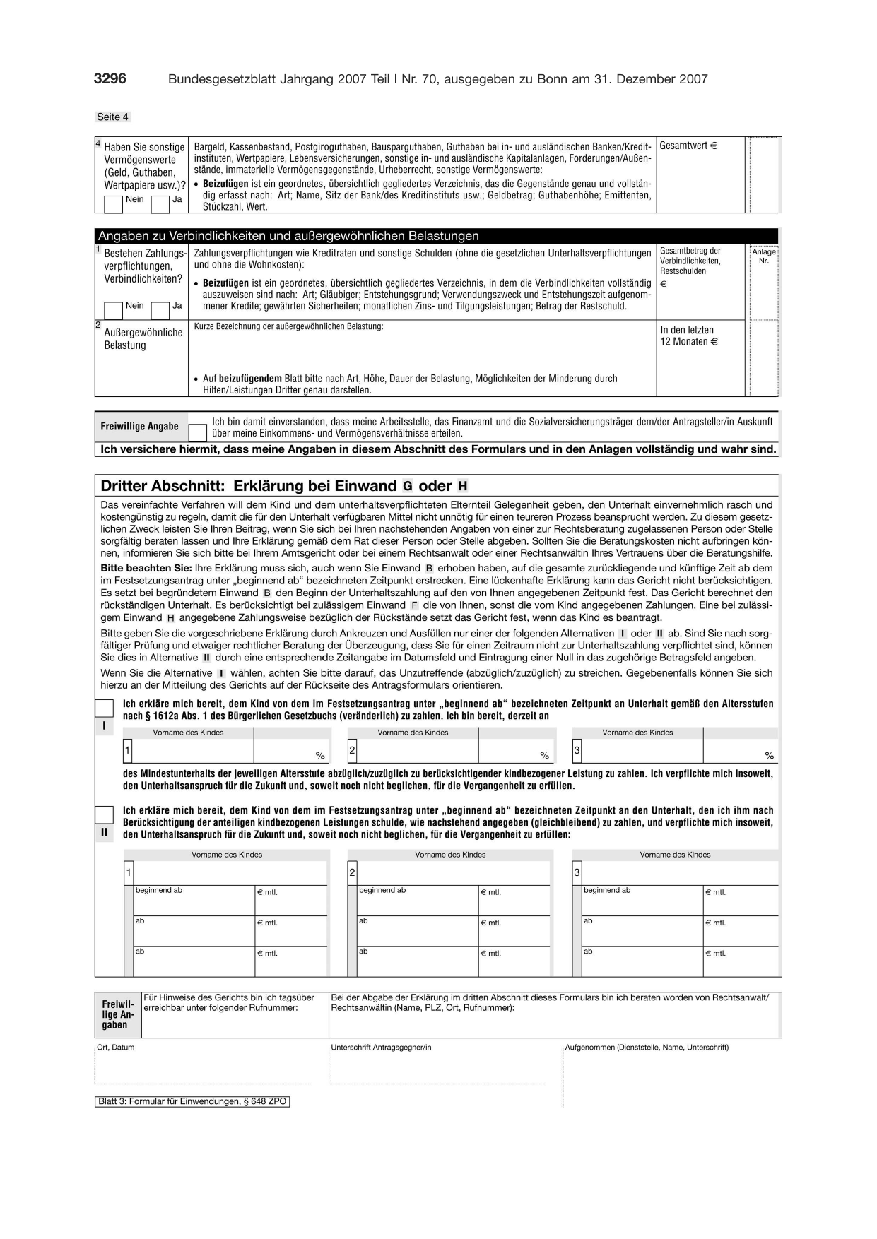 BGBl. 2007, Seite 3296 — Originalseite als Abbildung