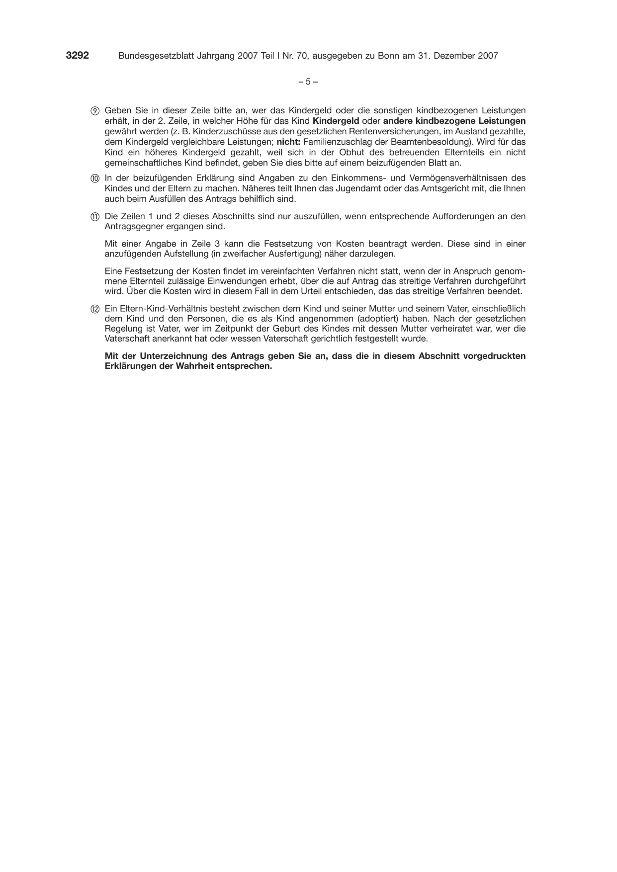 BGBl. 2007, Seite 3292 — Originalseite als Abbildung