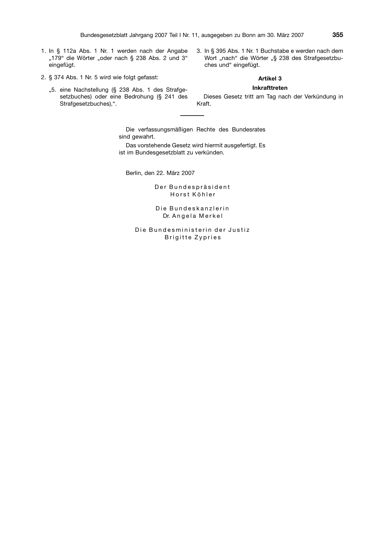 BGBl. 2007, Seite 355 — Originalseite als Abbildung
