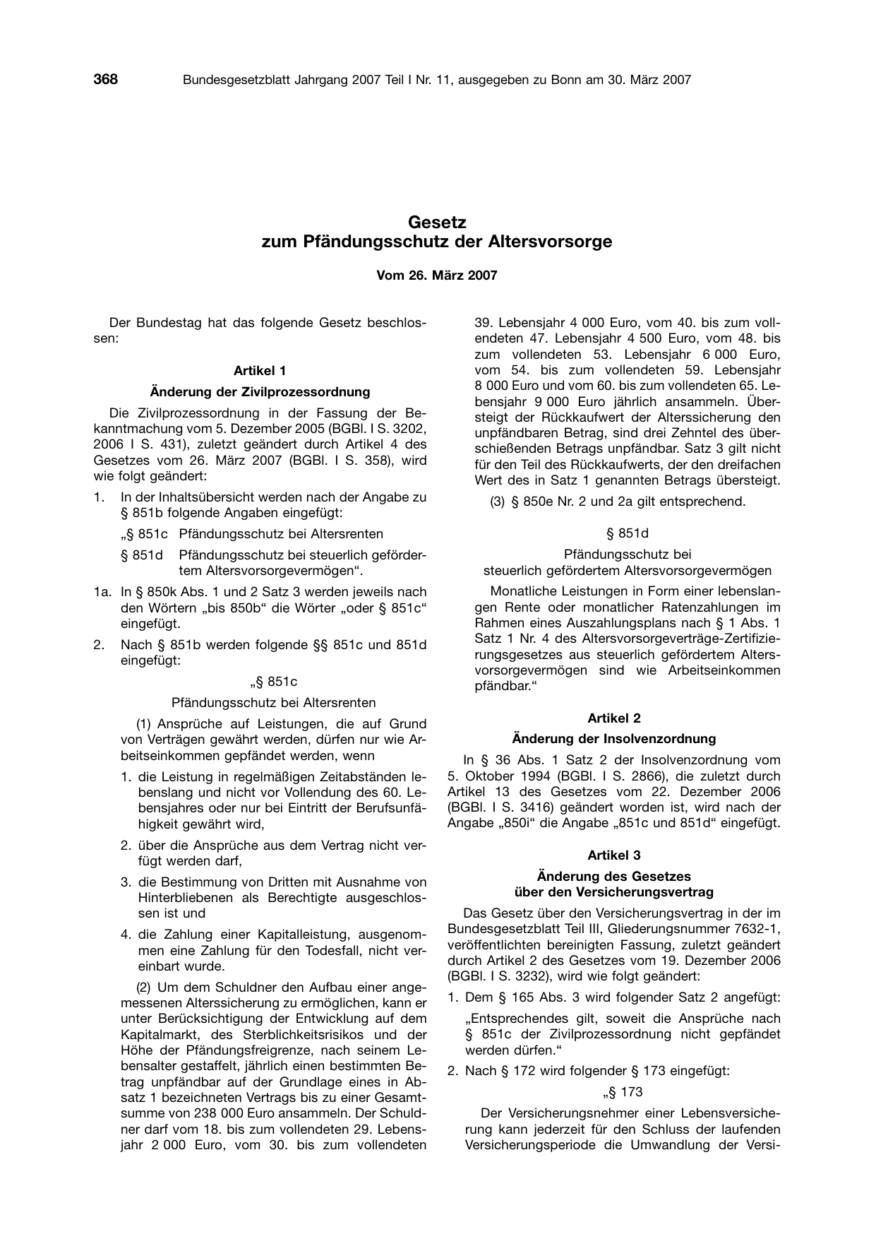BGBl. 2007, Seite 368 — Originalseite als Abbildung