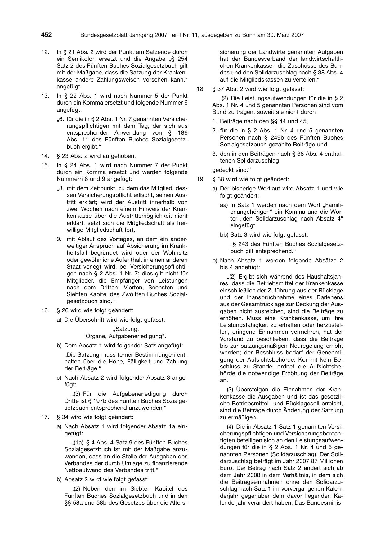 BGBl. 2007, Seite 452 — Originalseite als Abbildung