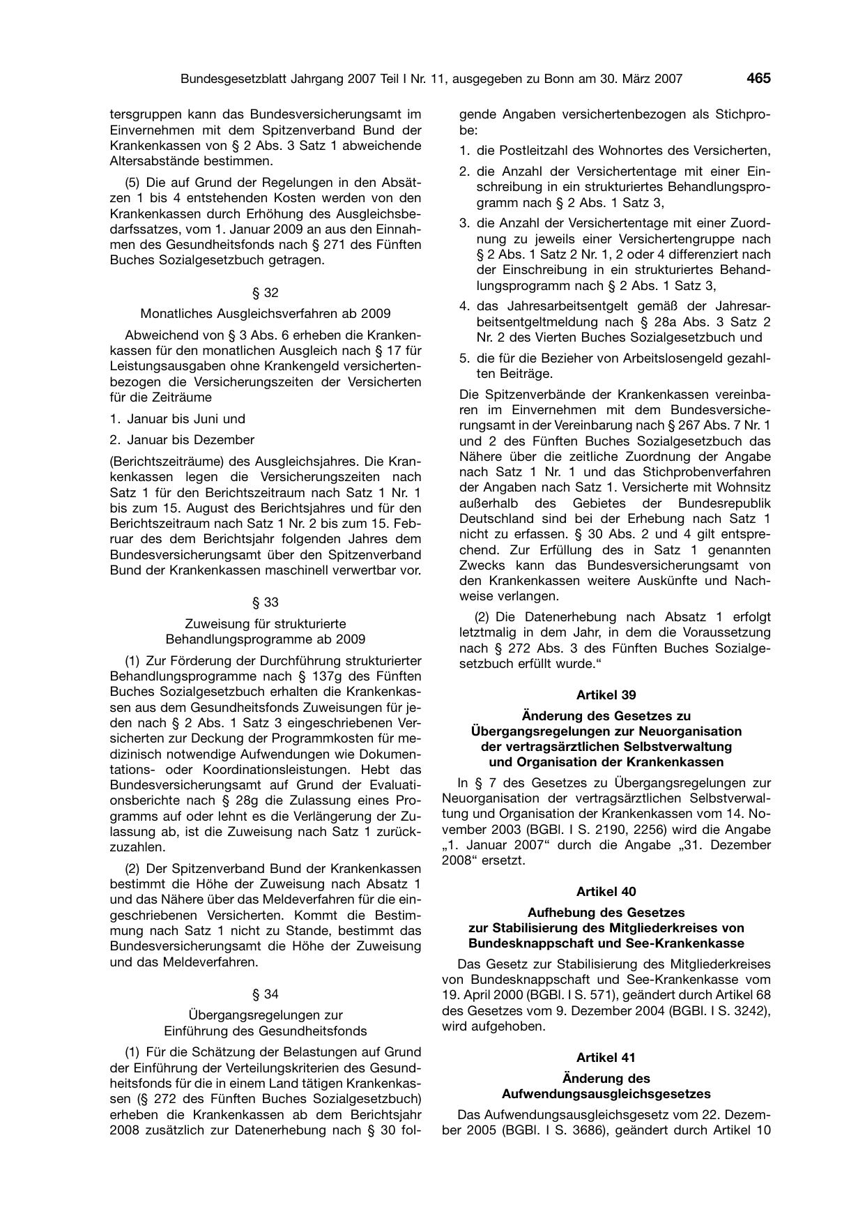 BGBl. 2007, Seite 465 — Originalseite als Abbildung