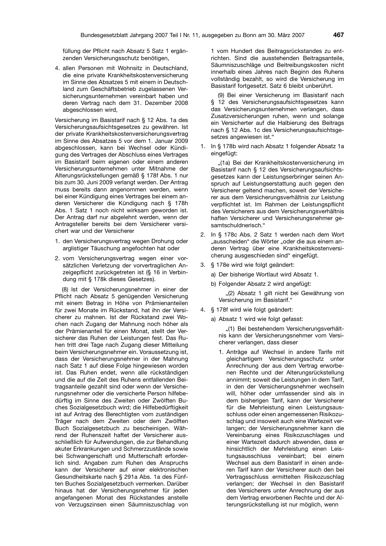 BGBl. 2007, Seite 467 — Originalseite als Abbildung