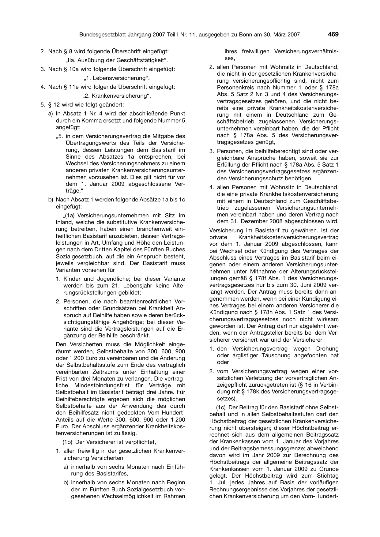 BGBl. 2007, Seite 469 — Originalseite als Abbildung