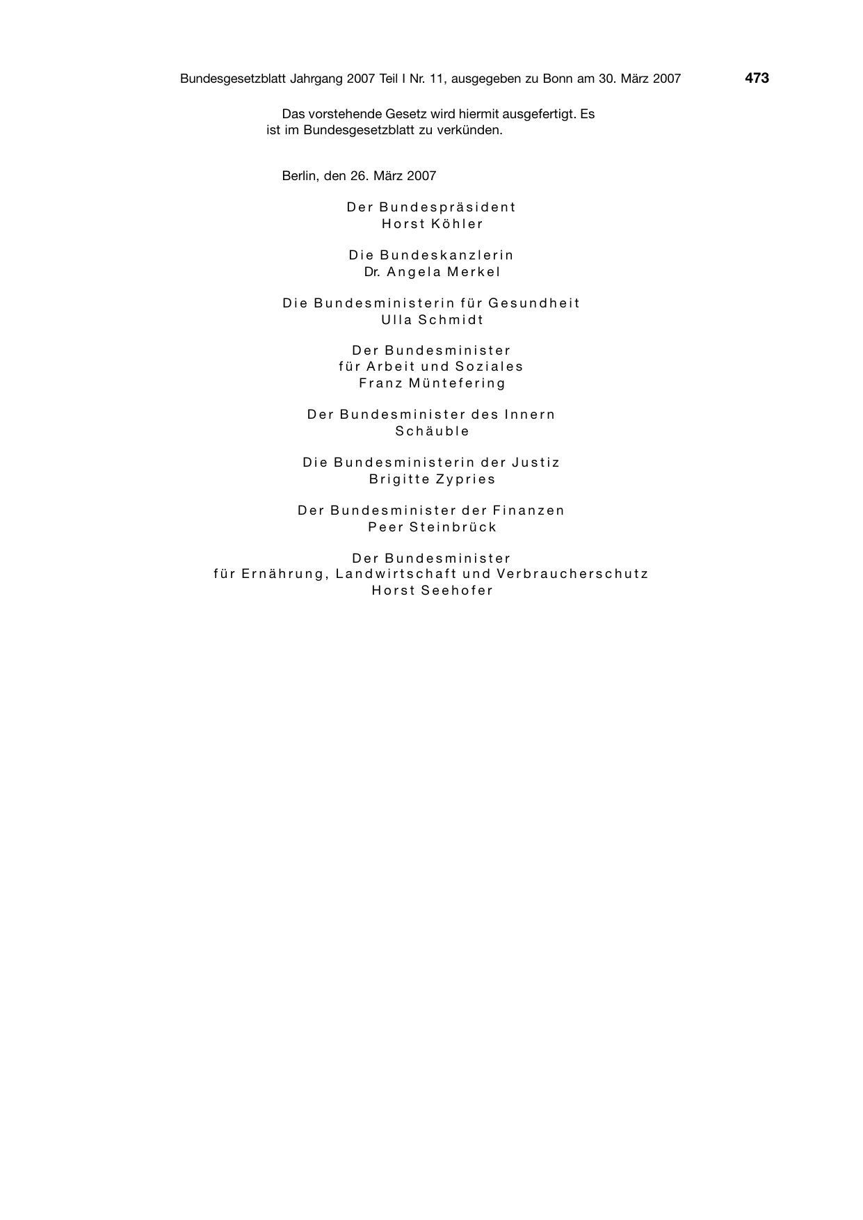 BGBl. 2007, Seite 473 — Originalseite als Abbildung