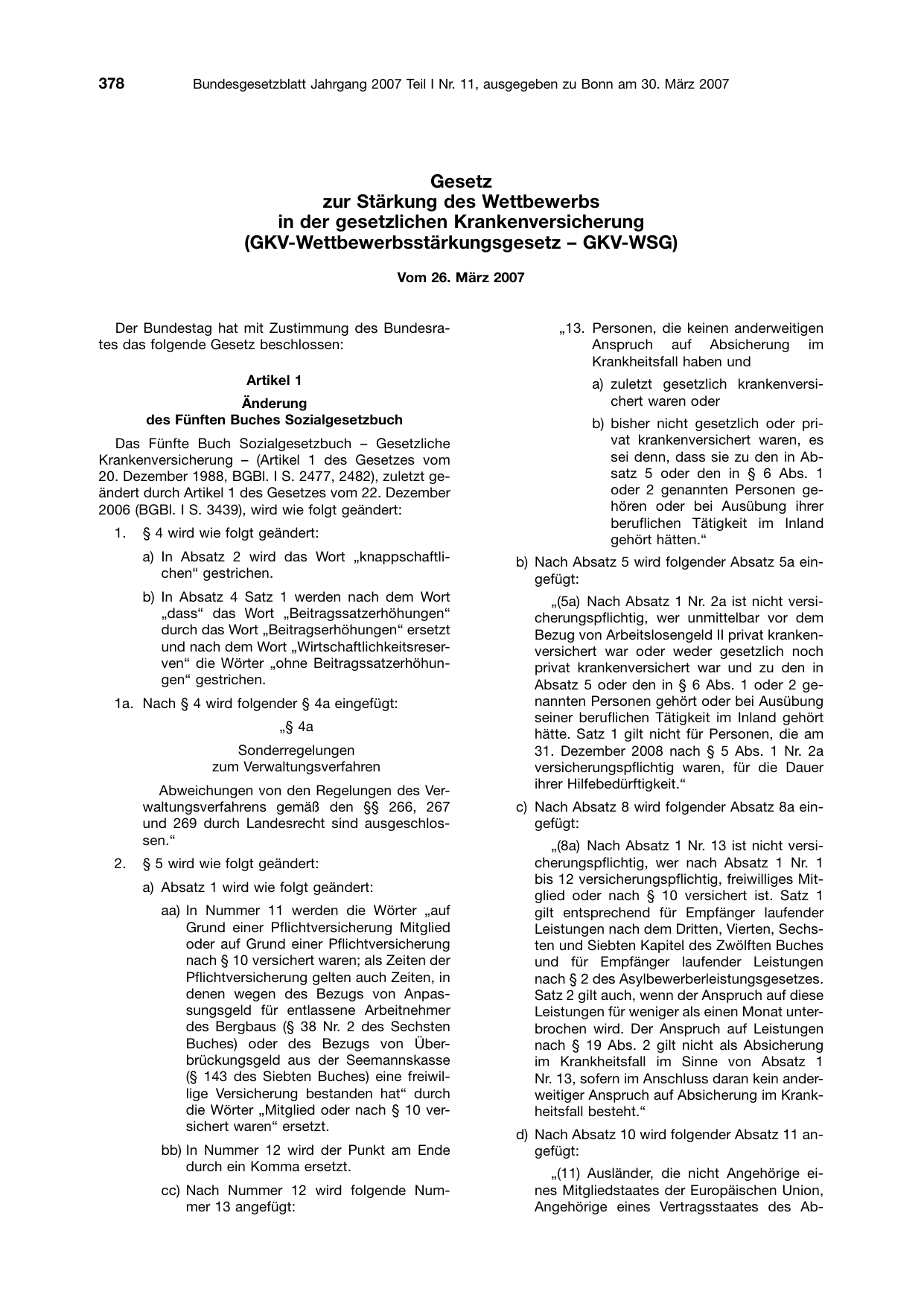 BGBl. 2007, Seite 378 — Originalseite als Abbildung