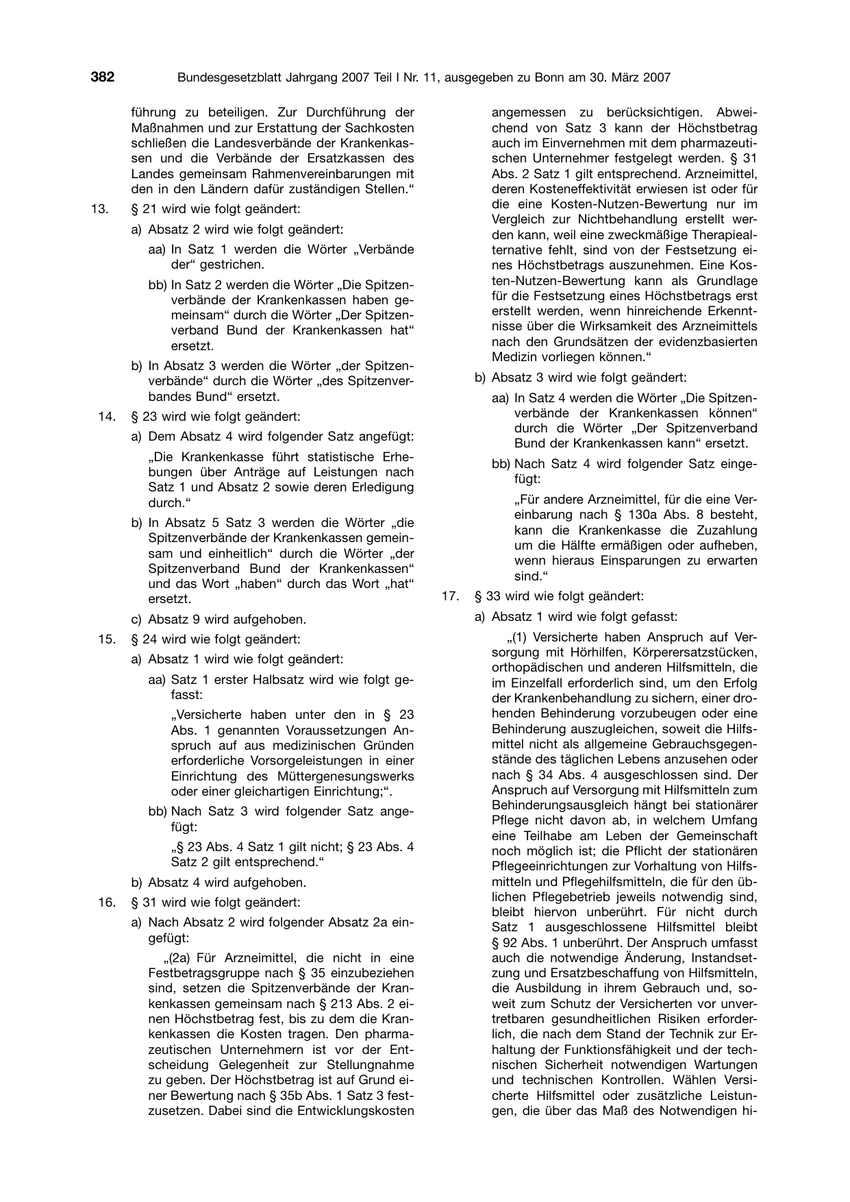 BGBl. 2007, Seite 382 — Originalseite als Abbildung