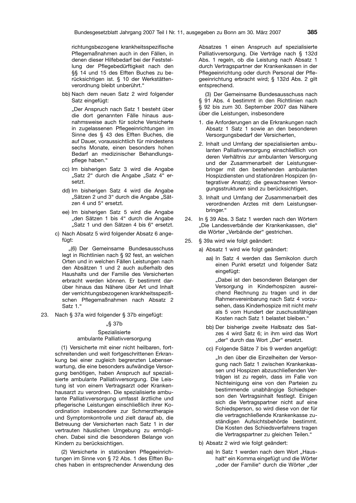 BGBl. 2007, Seite 385 — Originalseite als Abbildung