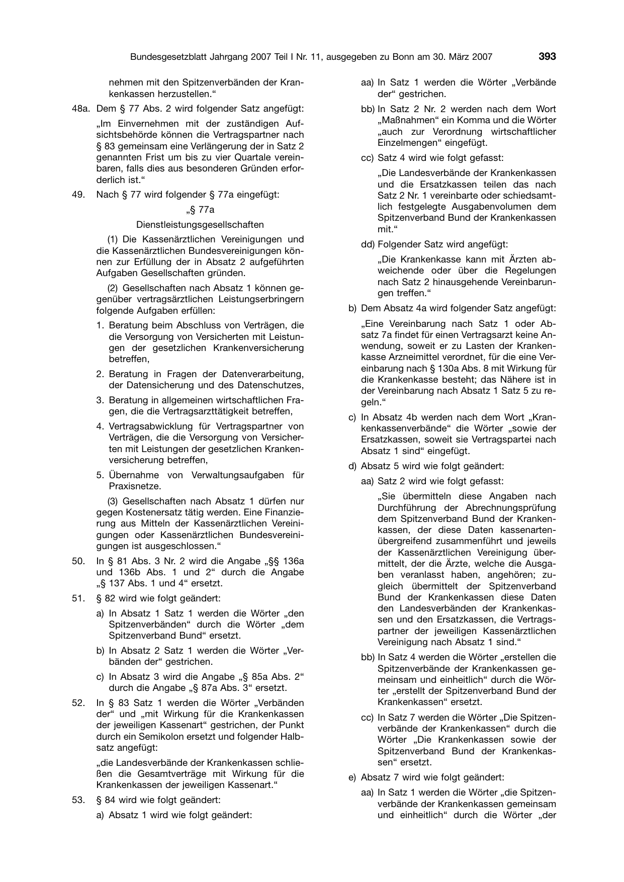 BGBl. 2007, Seite 393 — Originalseite als Abbildung