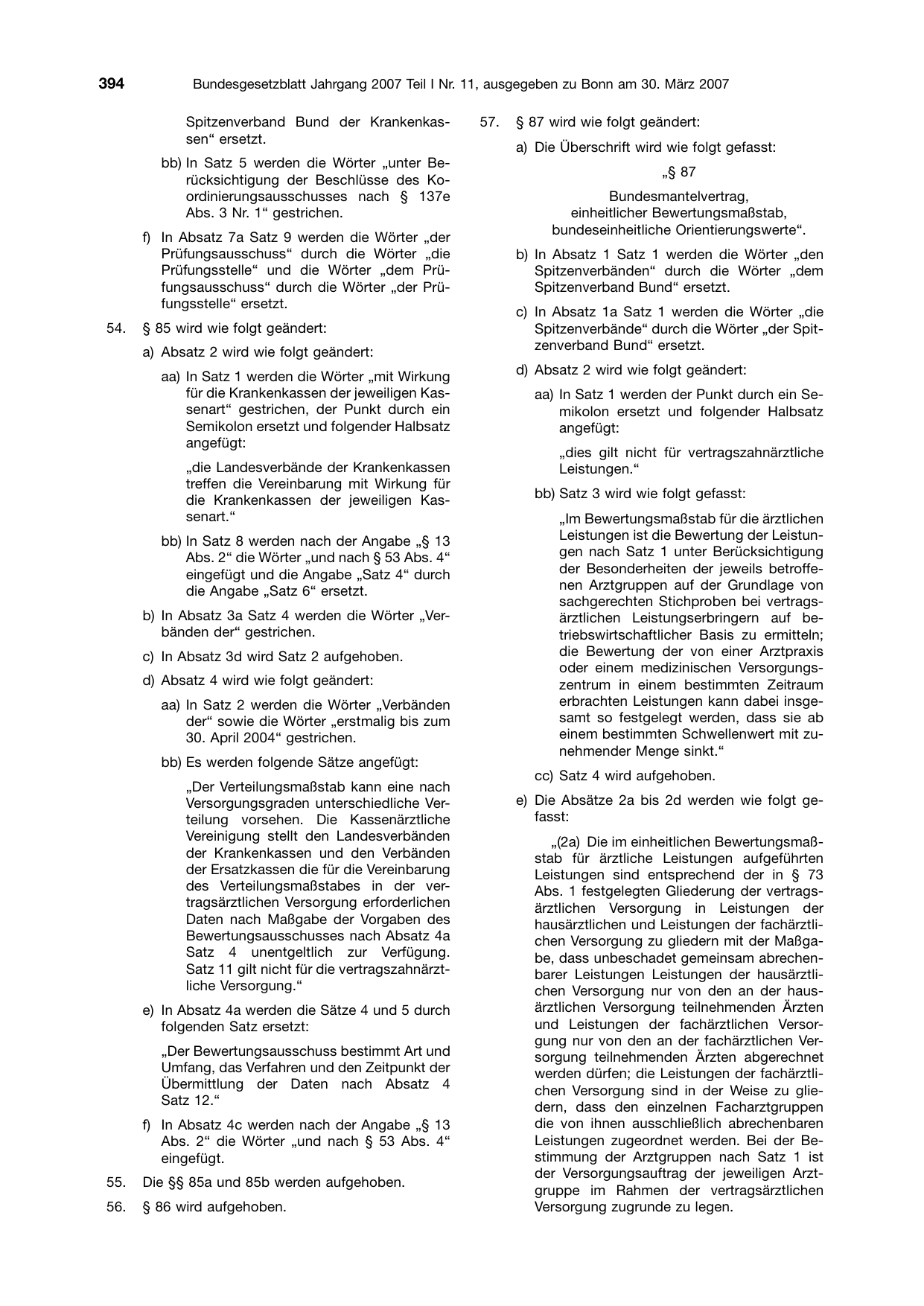 BGBl. 2007, Seite 394 — Originalseite als Abbildung