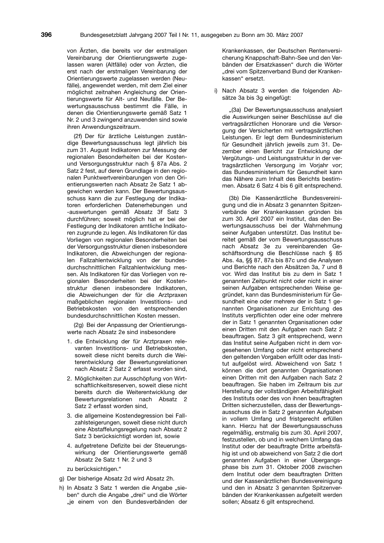 BGBl. 2007, Seite 396 — Originalseite als Abbildung