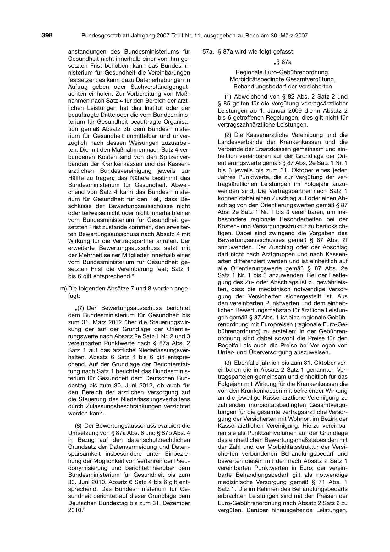 BGBl. 2007, Seite 398 — Originalseite als Abbildung