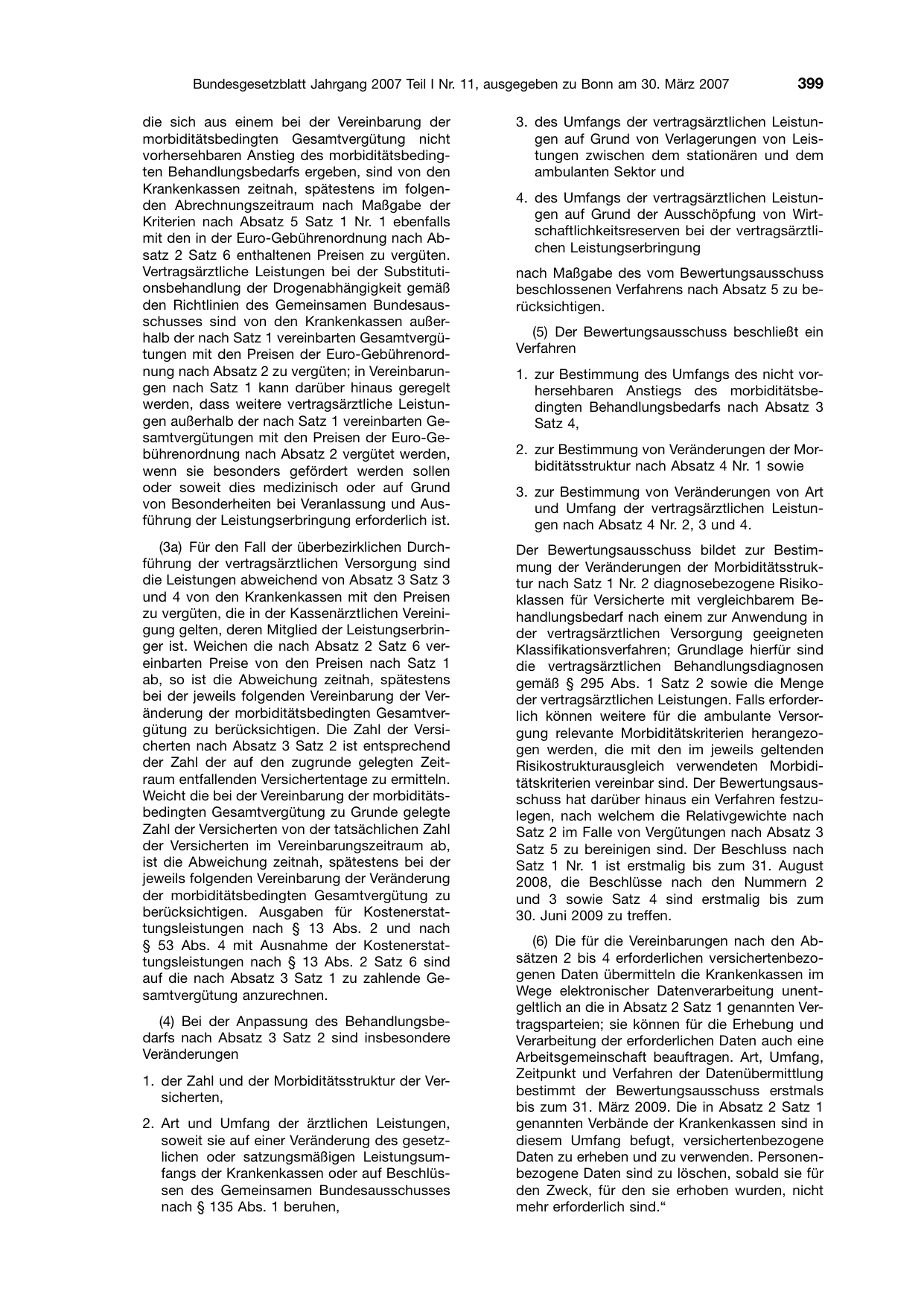 BGBl. 2007, Seite 399 — Originalseite als Abbildung