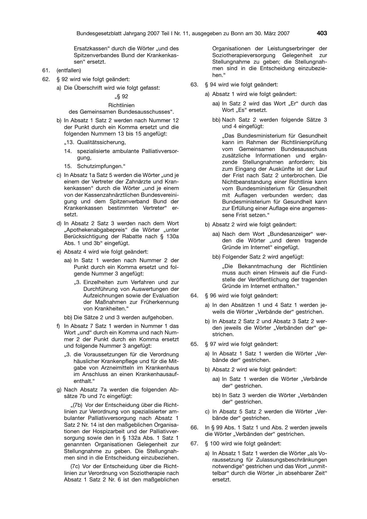 BGBl. 2007, Seite 403 — Originalseite als Abbildung