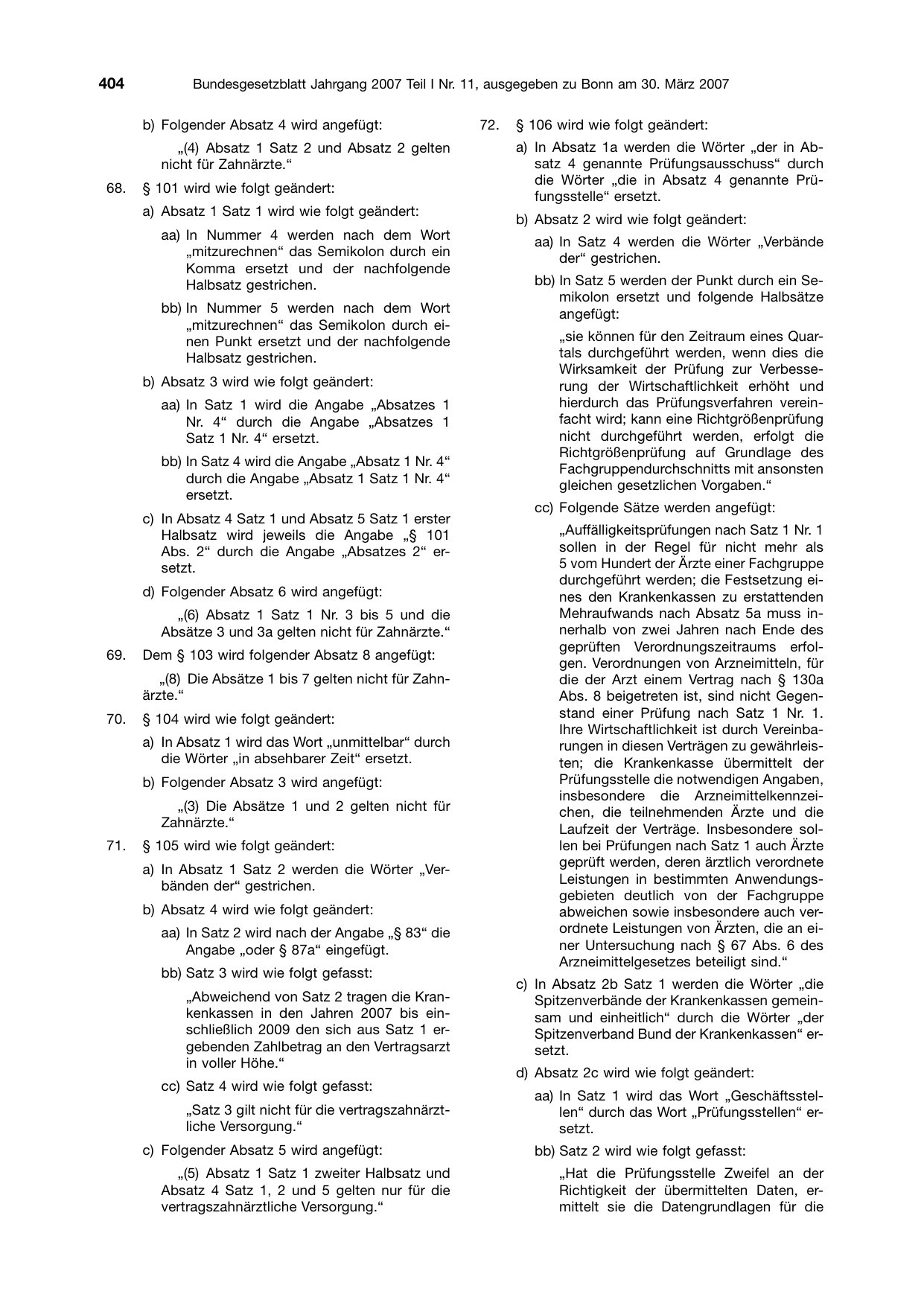BGBl. 2007, Seite 404 — Originalseite als Abbildung