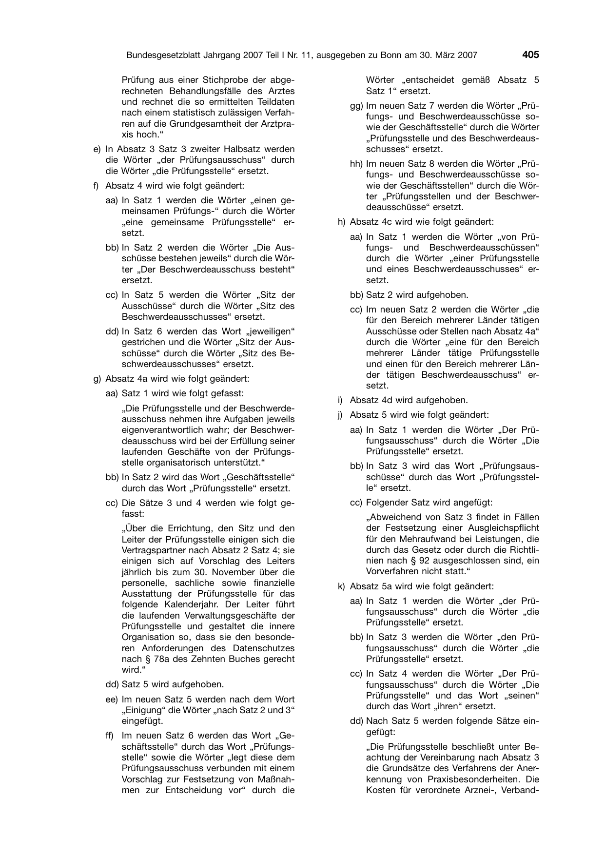 BGBl. 2007, Seite 405 — Originalseite als Abbildung