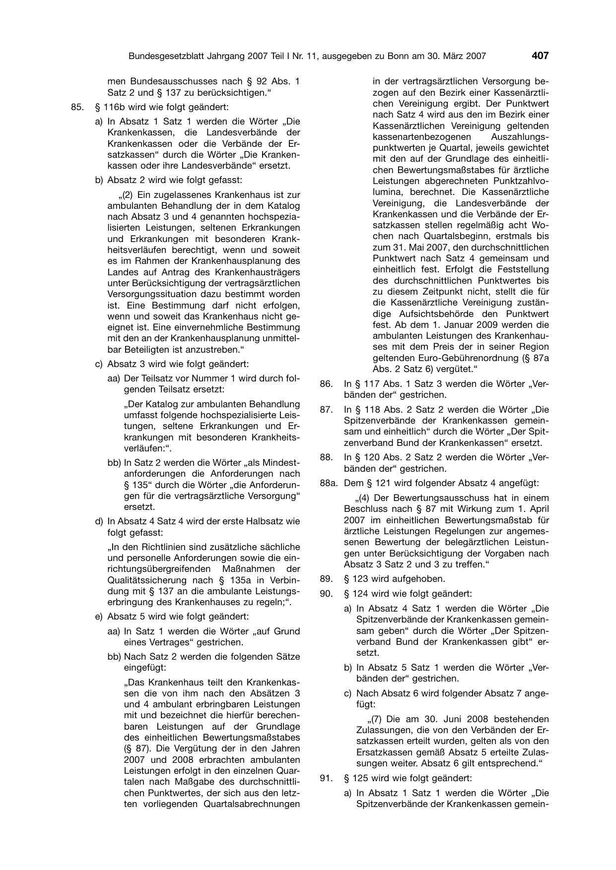 BGBl. 2007, Seite 407 — Originalseite als Abbildung
