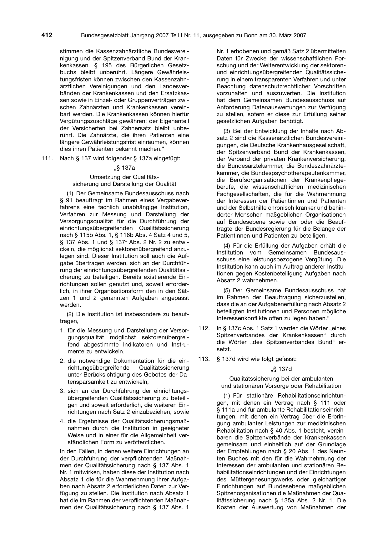 BGBl. 2007, Seite 412 — Originalseite als Abbildung