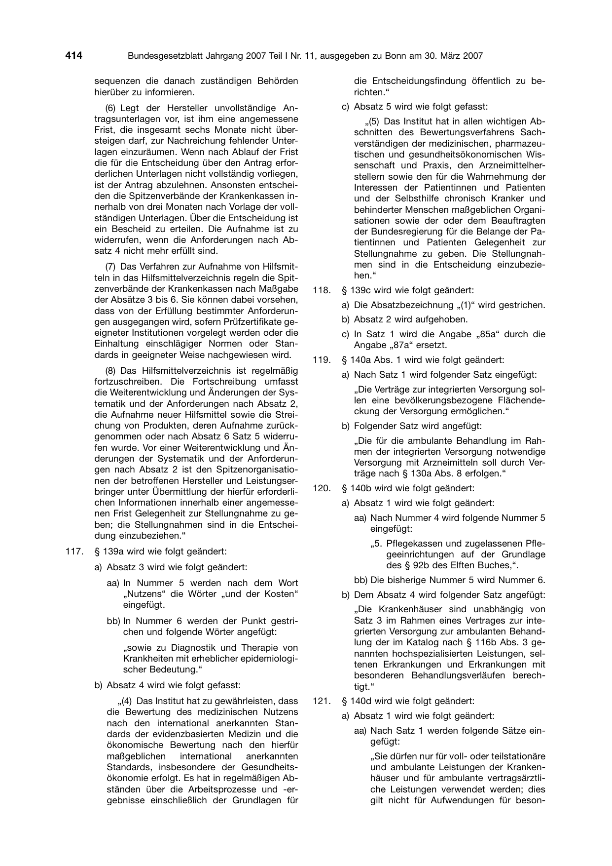 BGBl. 2007, Seite 414 — Originalseite als Abbildung