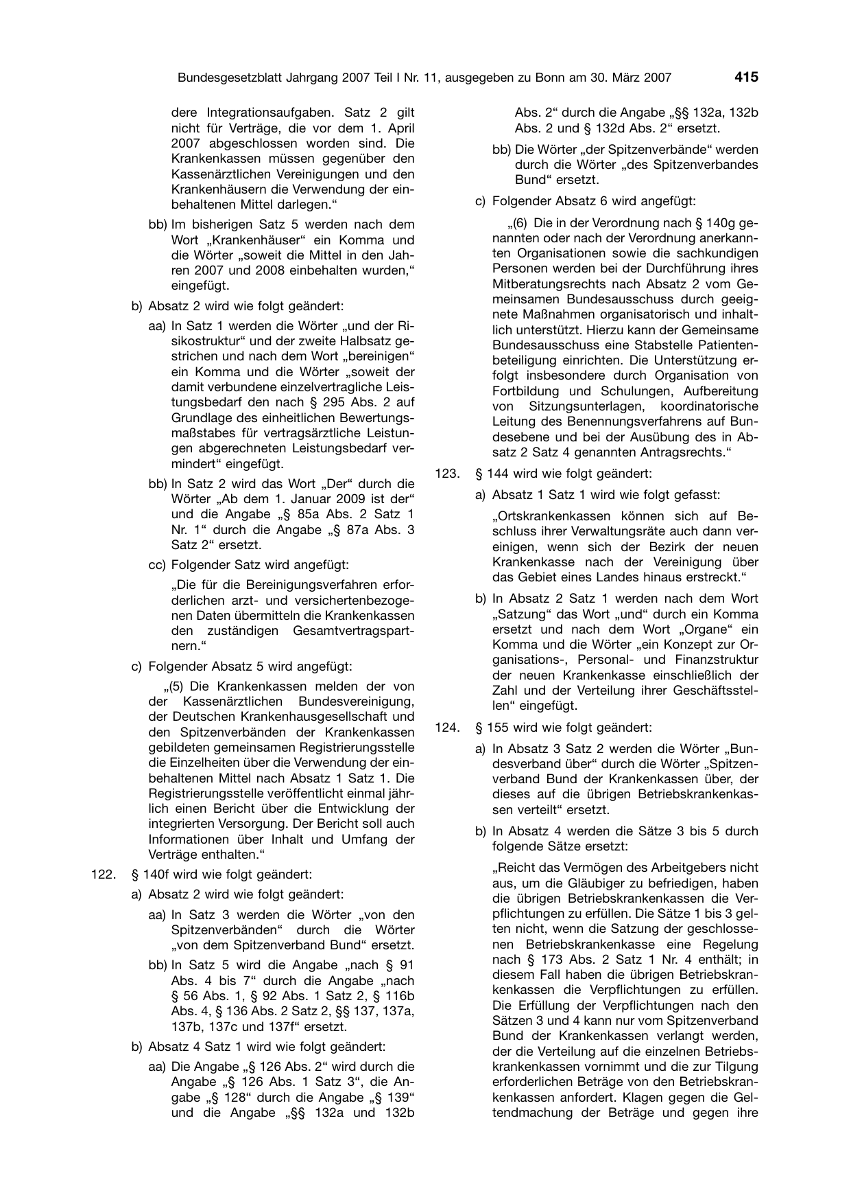 BGBl. 2007, Seite 415 — Originalseite als Abbildung