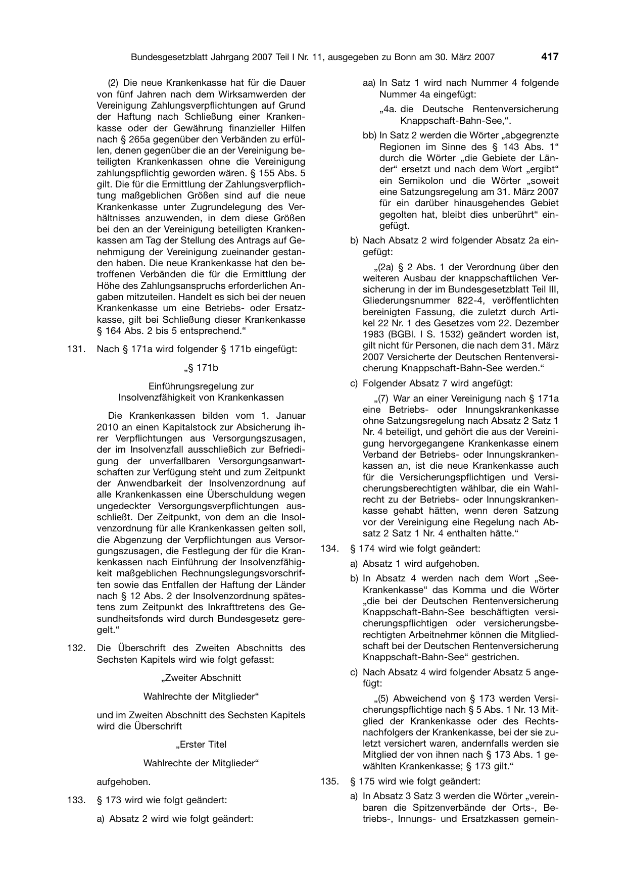 BGBl. 2007, Seite 417 — Originalseite als Abbildung