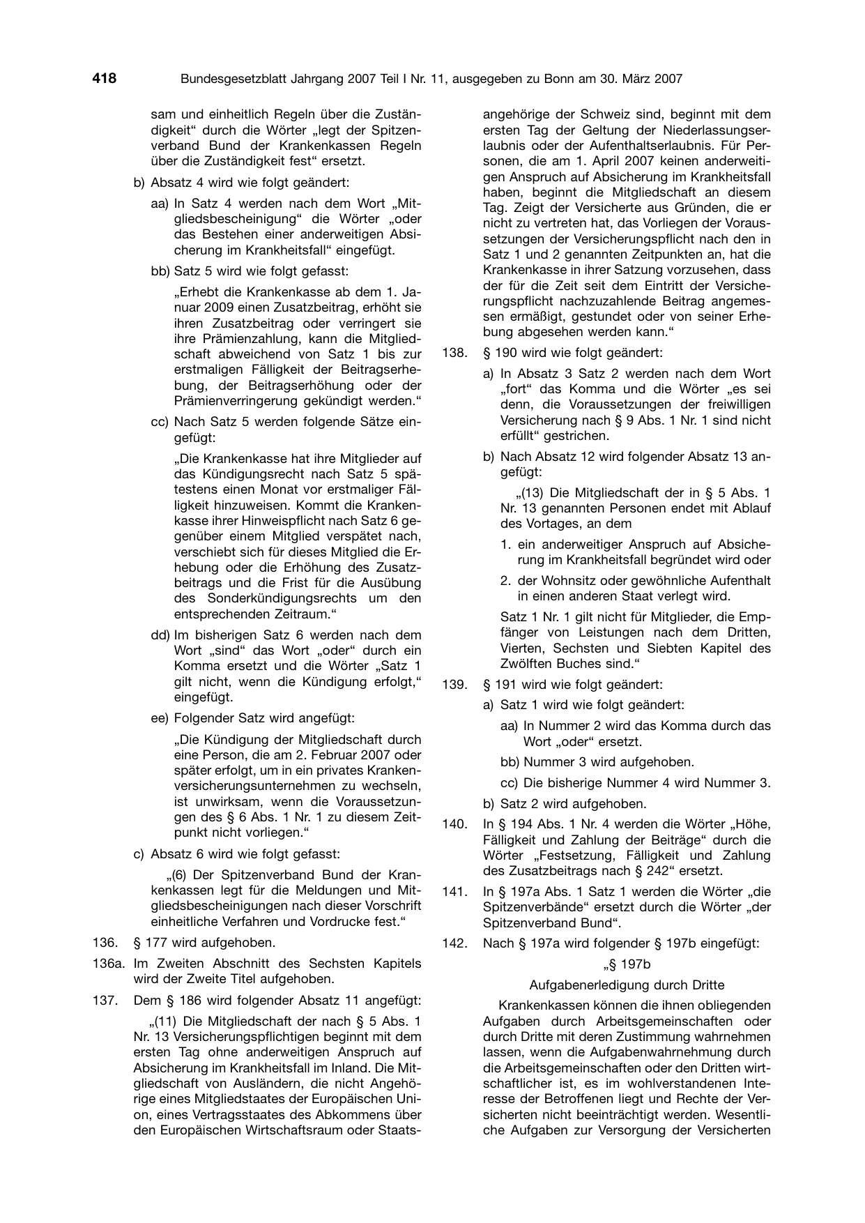 BGBl. 2007, Seite 418 — Originalseite als Abbildung