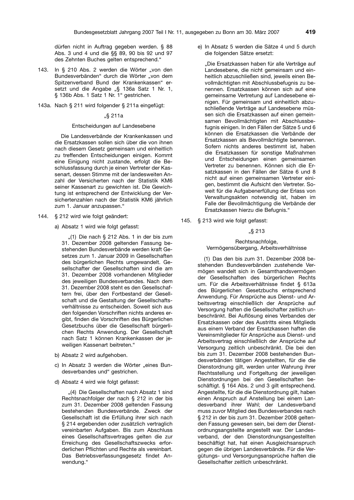 BGBl. 2007, Seite 419 — Originalseite als Abbildung