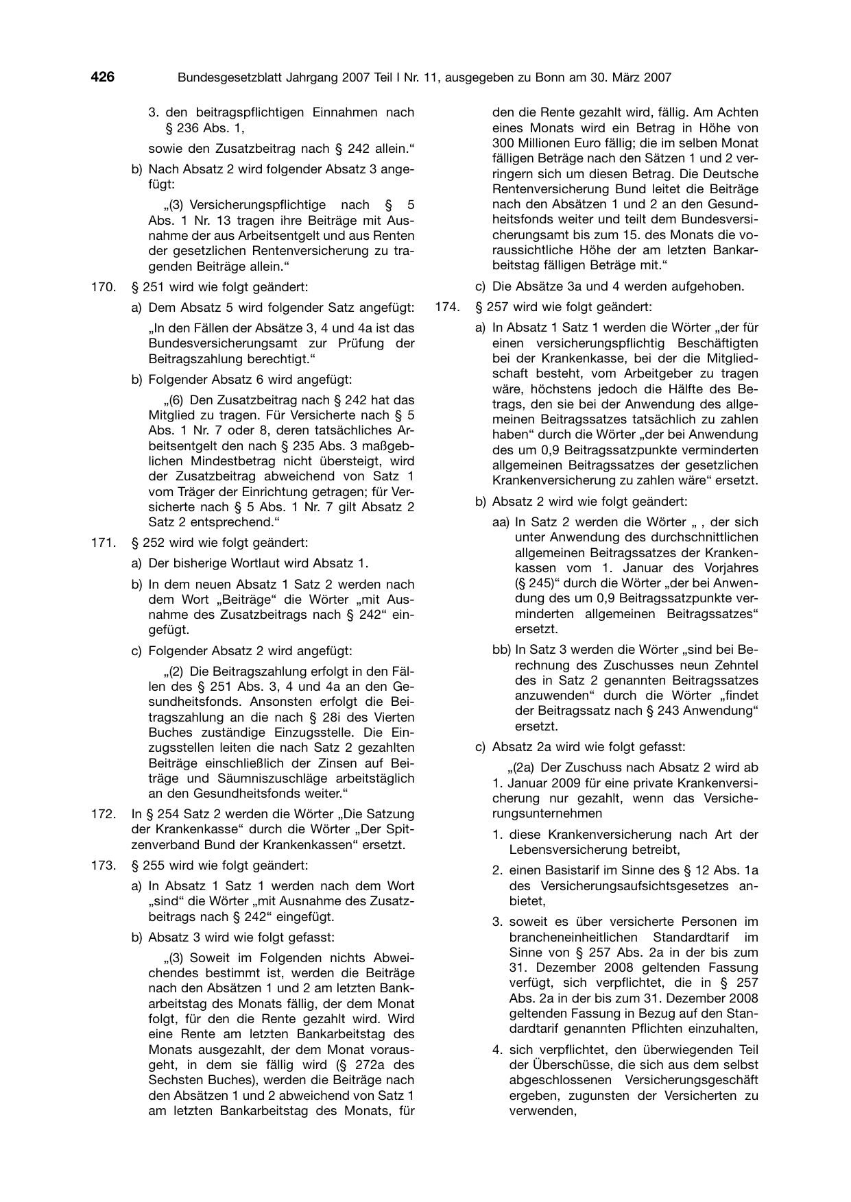 BGBl. 2007, Seite 426 — Originalseite als Abbildung