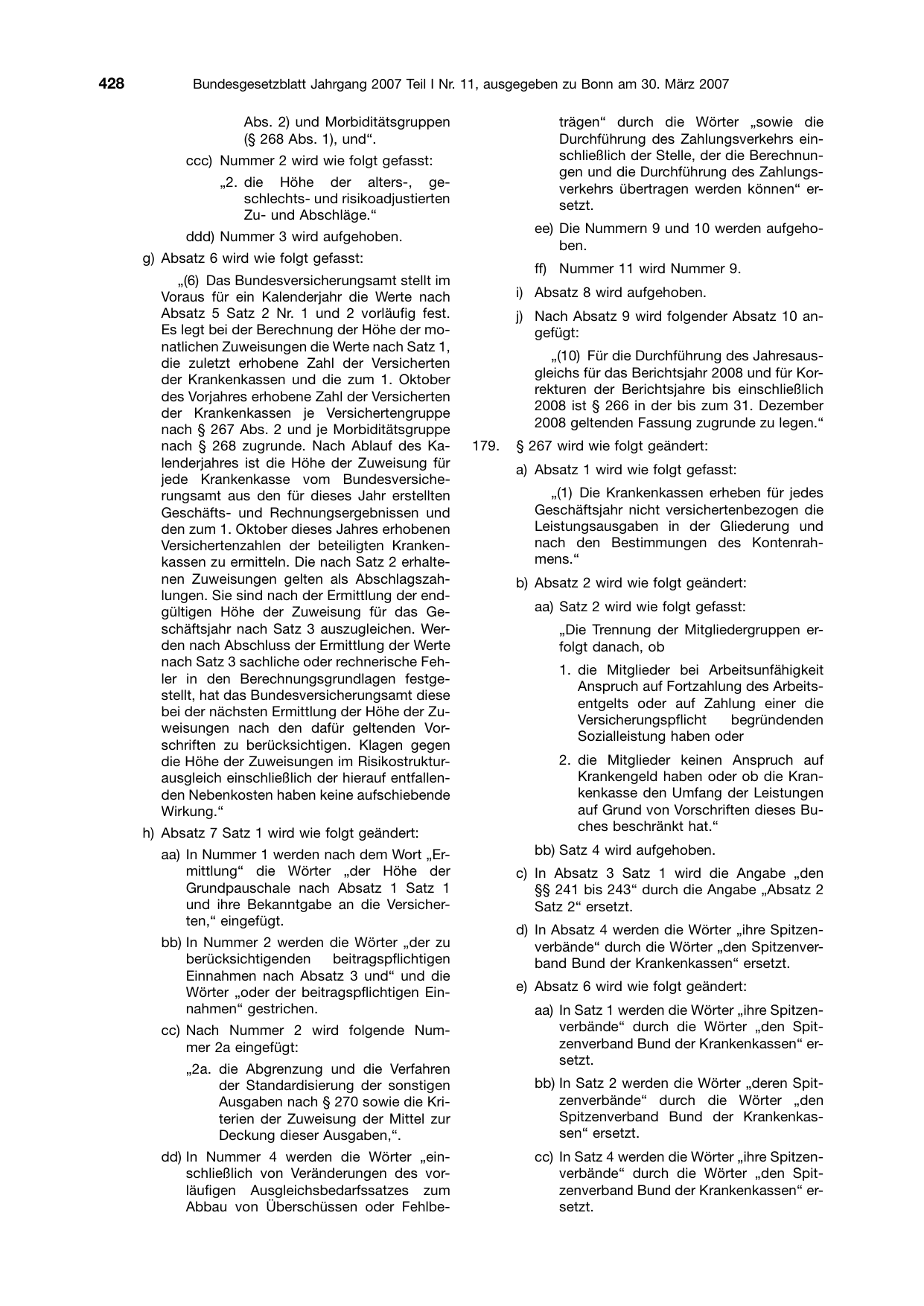 BGBl. 2007, Seite 428 — Originalseite als Abbildung