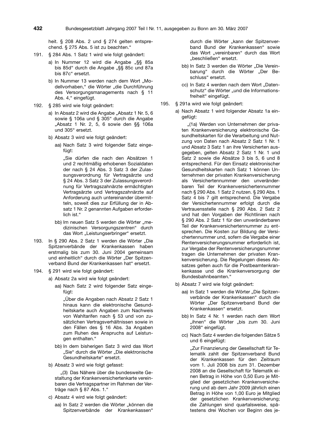 BGBl. 2007, Seite 432 — Originalseite als Abbildung