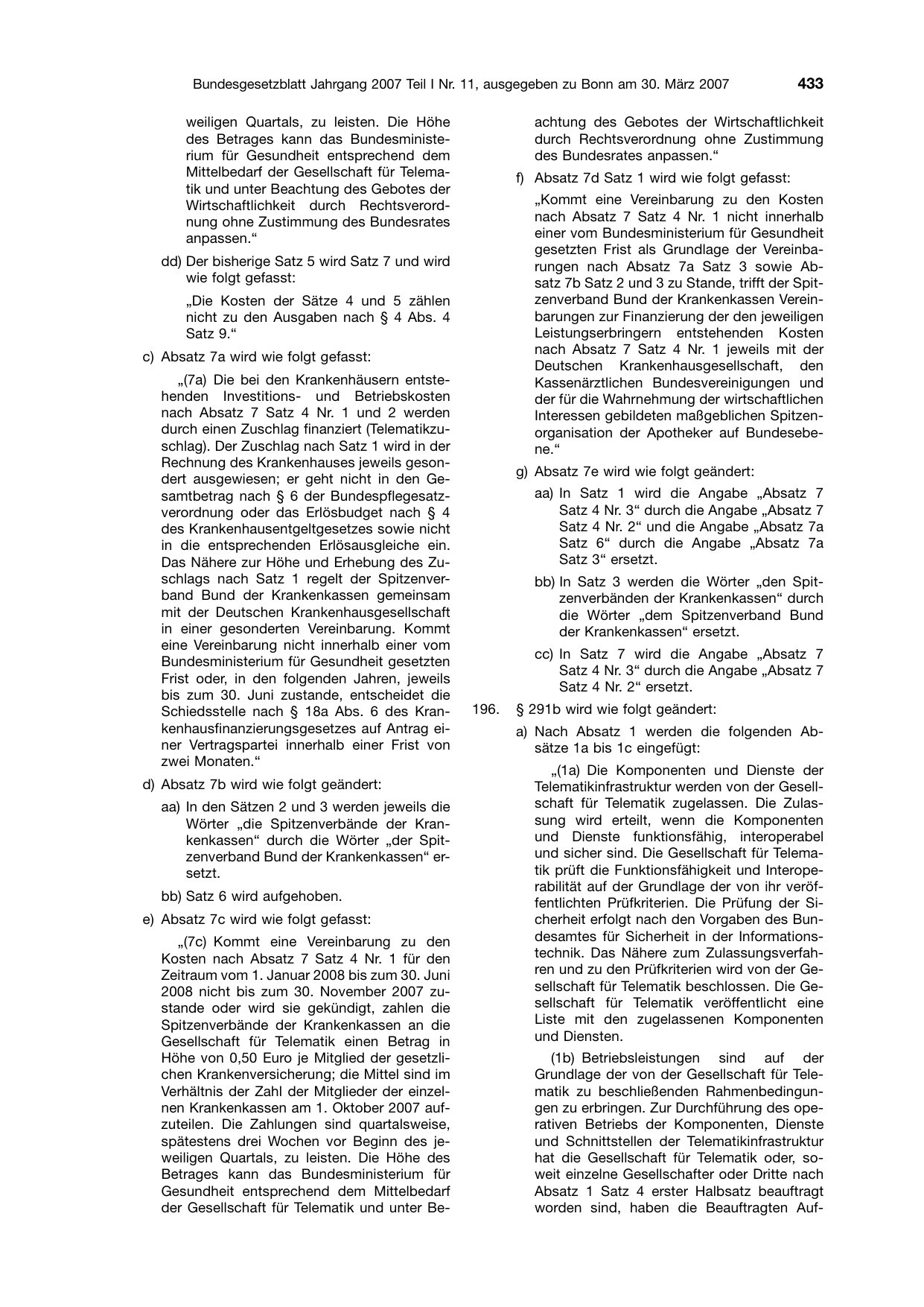 BGBl. 2007, Seite 433 — Originalseite als Abbildung