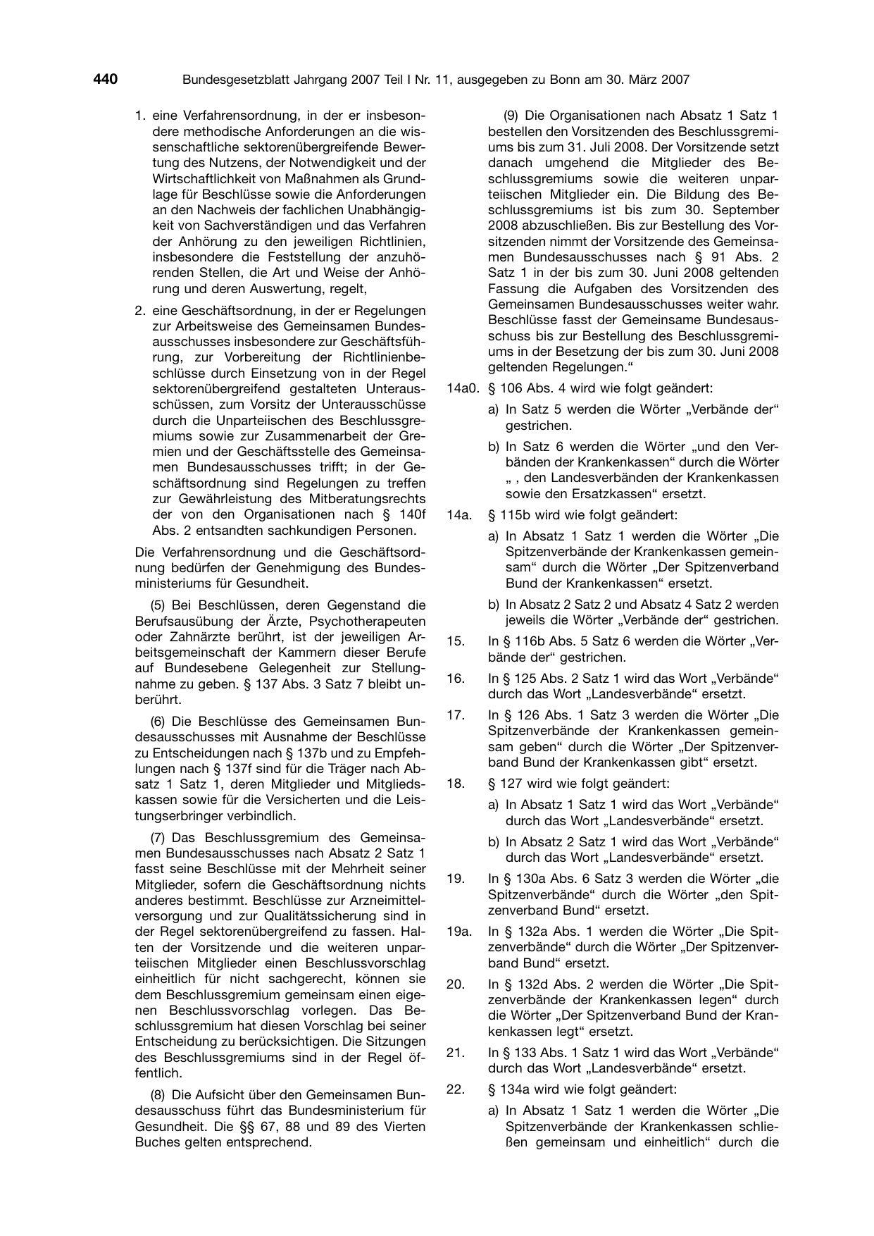 BGBl. 2007, Seite 440 — Originalseite als Abbildung