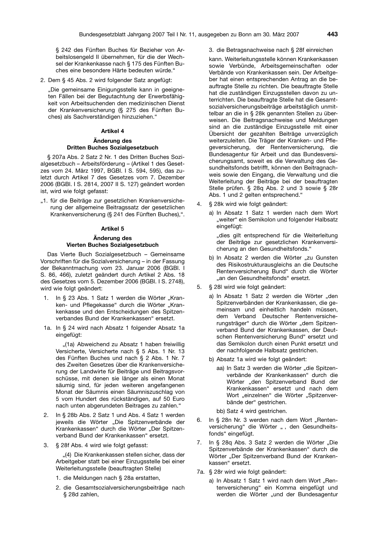 BGBl. 2007, Seite 443 — Originalseite als Abbildung