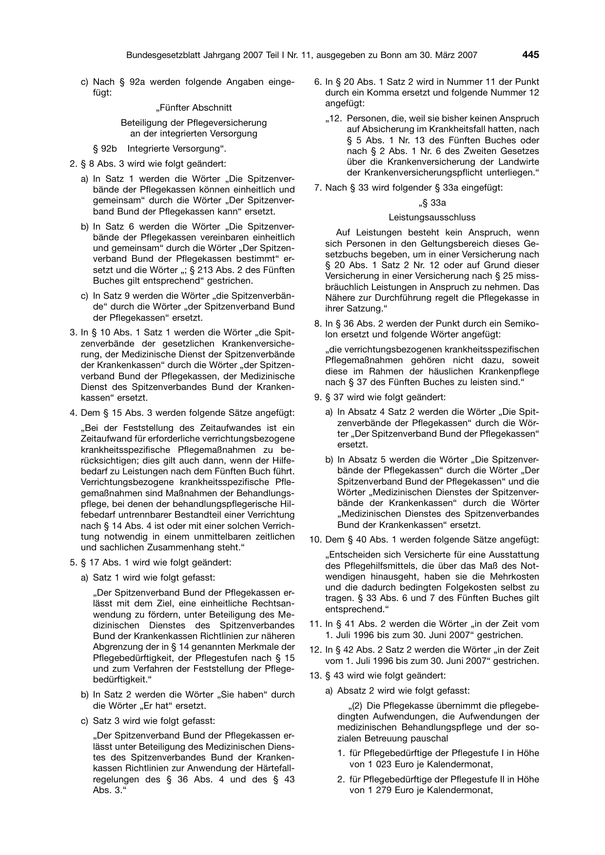 BGBl. 2007, Seite 445 — Originalseite als Abbildung