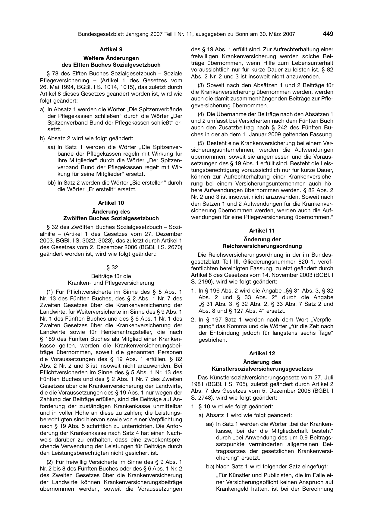 BGBl. 2007, Seite 449 — Originalseite als Abbildung