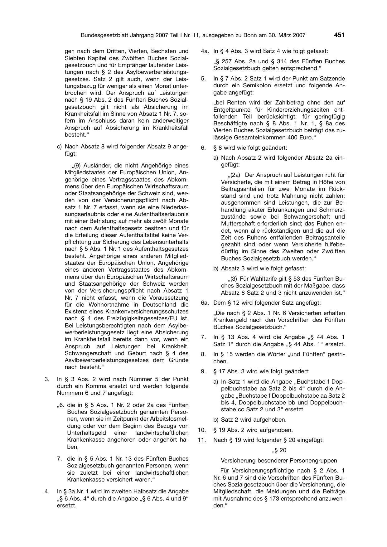BGBl. 2007, Seite 451 — Originalseite als Abbildung