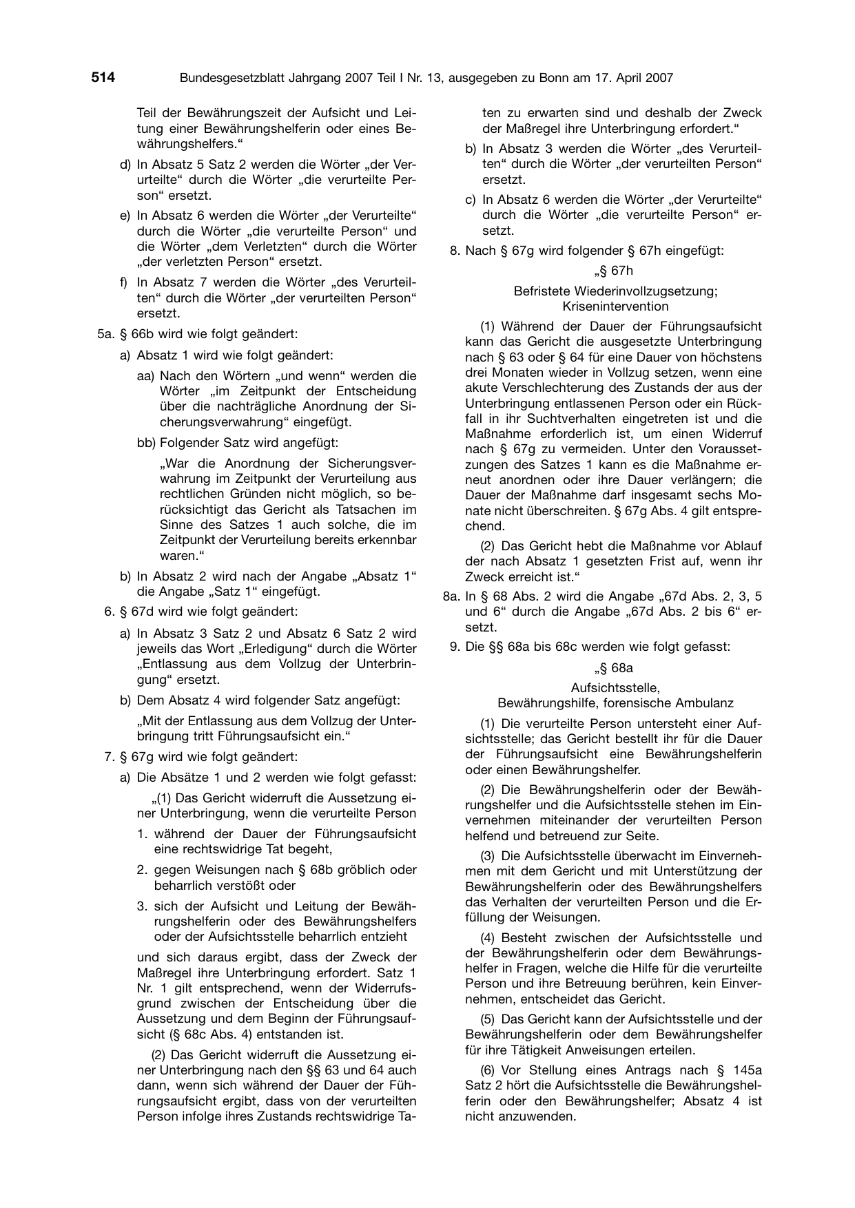 BGBl. 2007, Seite 514 — Originalseite als Abbildung