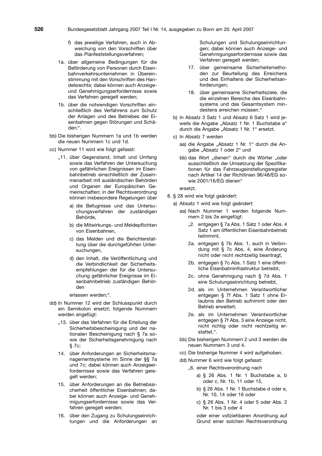 BGBl. 2007, Seite 526 — Originalseite als Abbildung
